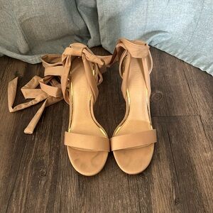 Nude Wrap Heels